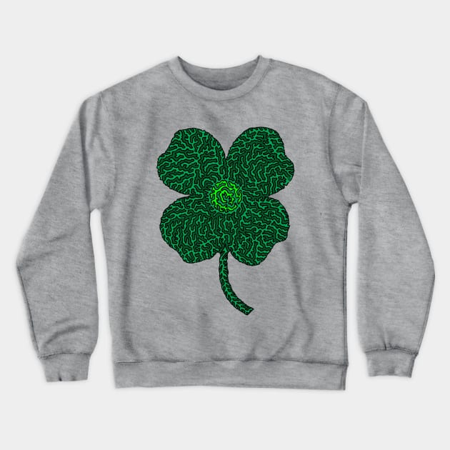 Lucky Clover Crewneck Sweatshirt by NightserFineArts